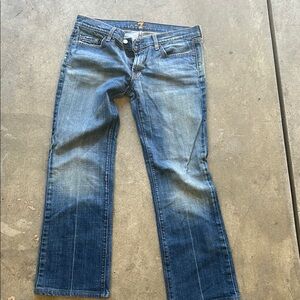 7 For All Mankind Blue Straight Jeans Classic Denim Style